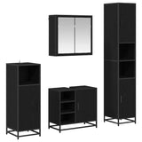 Bathroom Furniture Set 4 pcs Black Oak Engineered Wood 3402476