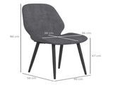 Velvet Dining Chairs, Set of 2 Dining Room Chairs with Metal Legs for Living Room, Dining Room, Grey T3398P341262