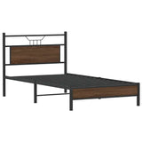 Bed Frame without Mattress Brown Oak 107x203 cm Engineered Wood 4106994