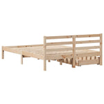 ZNTS Bed Frame without Mattress 120x190 cm Small Double Solid Wood Pine 3301528