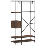 Clothes Rack with Shelves Brown Oak Engineered Wood 847863