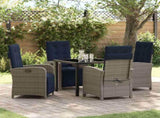 Garden Dining Set with Cushion 5 pcs Grey Poly Rattan 3380359