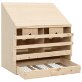 Chicken Laying Nest 2 Compartments 63x40x65 cm Solid Pine Wood 170651