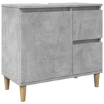 ZNTS 3 Piece Bathroom Furniture Set Concrete Grey Engineered Wood 3324945