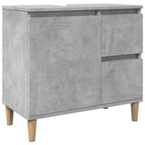 ZNTS 3 Piece Bathroom Furniture Set Concrete Grey Engineered Wood 3324945