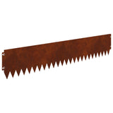 Lawn Edging 30 pcs 103 x 20 cm Steel Rusty 8008489