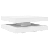 ZNTS Coffee Table 360-Degree Rotatable White 90x90x34.5 cm 3321351