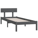 Bed Frame without Mattress Grey Solid Wood Pine Single 810114
