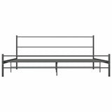 284684 Bed Frame without Mattress Grey Metal 180x200 cm Super King