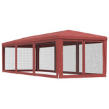 Party Tent with 8 Mesh Sidewalls Red 3x9 m HDPE 319245