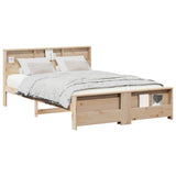 Bed Frame with Headboard Brown 150 x 200 cm Engineered Wood 3394222
