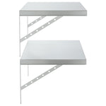 Wall Shelves 2 pcs 75x40 cm Silver Stainless Steel 3214505