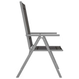 5 Piece Garden Dining Set Aluminium Silver and Black 3070632