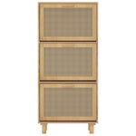 ZNTS Shoe Cabinet Brown 52x25x115 cm Engineered Wood&Natural Rattan 345650