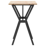 Dining Table Y-Frame 80x50x75 cm Solid Wood Pine and Steel 3282716