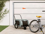 Pet Bike Trailer Grey and Black Oxford Fabric and Iron 94021
