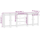 Sideboard 230x35x80 cm Solid Wood Pine 3114074