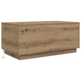 Coffee Table with LED Lights Artisan Oak 90x50x40 cm 857723