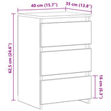 Bed Cabinets 2 pcs Smoked Oak 40x35x62.5 cm Engineered Wood 815172