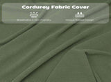 Set of Four Folding Corduroy Seat Chairs - Green T3398P377924