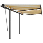 Manual Retractable Awning with LED 3x2.5 m Yellow and White 3070103