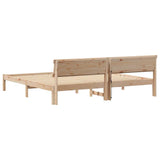 Bed Frame with Headboard Brown 180 x 200 cm Solid Pine Wood 872809