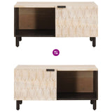 Coffee Table White 80 x 50 x 40 cm Solid Mango Wood 4017868