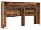 Headboard Cabinet with LED Old Wood 140 x 16.5 x 103.5 cm 8006566