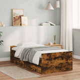 Bed Frame with Drawers without Mattress Smoked Oak 90x190 cm Single 3207382