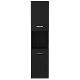 Bathroom Cabinet Black 30x30x130 cm Engineered Wood 804998