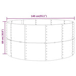 Garden Raised Bed Silver 140x140x68 cm Galvanised Steel 319092