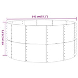 Garden Raised Bed Silver 140x140x68 cm Galvanised Steel 319092