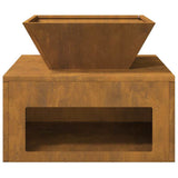 Fire Pit Rusty 50 x 50 x 40 cm Weathering Steel 874584
