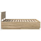 Bed Frame Sonoma Oak 160 x 200 cm Engineered Wood 3408147