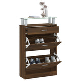 Shoe Cabinet Brown Oak 63x24x104 cm Engineered Wood 342569