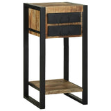 End Table with Drawer Brown 40 x 40 x 80 cm Solid Mango Wood 4015987