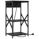 Bedside Cabinet Black Oak 41 x 31 x 76 cm Engineered Wood 859525
