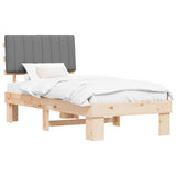 Bed Frame with Upholstered Headboard Light Grey 90 x 190 cm 877524