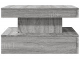 Coffee Table with LED Lights Grey Sonoma 50x50x40 cm 839845