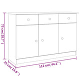 Sideboard ALTA White 112x35x73 cm Solid Wood Pine 353938