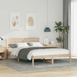Bed Frame with Headboard Brown 140 x 210 cm Solid Pine Wood 872311