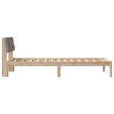 Bed frame Brown and taupe 90 x 200 cm Solid pine wood 878637