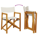 6 Piece Folding Garden Chairs Cream White Fabric 3208917