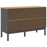 Chest of Drawers "FLORO" Grey Solid Wood Pine 374013