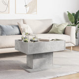 ZNTS Coffee Table with LED Concrete Grey 70x50x45 cm Engineered Wood 847535