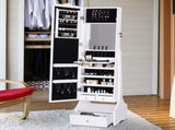 Jewellery Cabinet led, mirroir Cabinet Armoire Floor Standing Flip-over Makeup Shelf Organizer T3398P329553