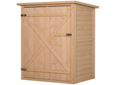 Wooden Garden Storage Shed Fir Wood Tool Cabinet Organiser with Shelves 75L x 56W x115Hcm T3398P315365