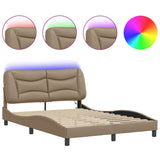 Bed Frame with LED without Mattress "Hvar" Cappuccino 120x200 cm 3213924