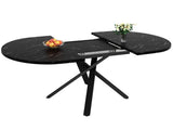 Round extendable table with marble look - 100 cm x 75.5 cm high - With sturdy N639P439338S