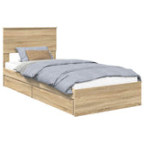 Storage Bed with Drawer Sonoma Oak 100 x 200 cm Engineered Wood 3408489